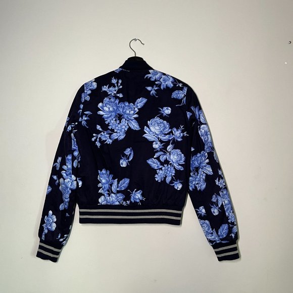 Gap Navy Floral Quilted Bomber Jacket - Picture 2 of 4